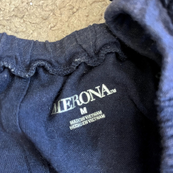 Women's Blue Eyelet Lace Linen Blend Blouse M - Picture 5 of 6